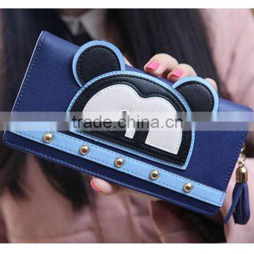 Hot cartoon mouse phone handbag zip Long card holder girls purse wallet