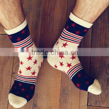 New arriving custom middle cuff england style stars men fuzzy socks, thick winter socks for men, happy socks men colorful                        
                                                Quality Choice