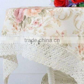 Fashion classical polyester table cloth white linen