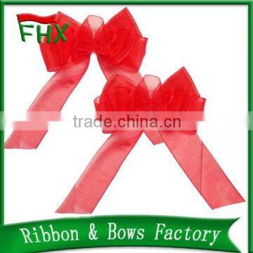 wholesale red small organza decoration ribbon bow