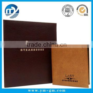 star hotel menu booklet cover / leather menu holder for restaurant / hotel restaurant supplies