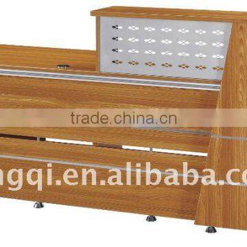 modern fashion high quality wooden with aluminum office reception table hotel counter shop desk