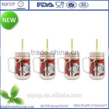 20oz 24oz Wholesale Bpa Free Personalized Double Wall Plastic Mason Jar,Custom Mason Jar Wholesale photo-3