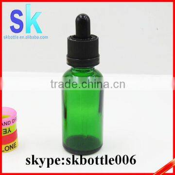 e liquid green glass bottle 30ml with childproof cap