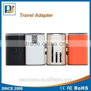 2016 factory price Universal adapter/ travel socket plug with two usb output