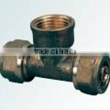 wholesale female tee brass fittings for pex pipe used for water supply and underfloor heating.