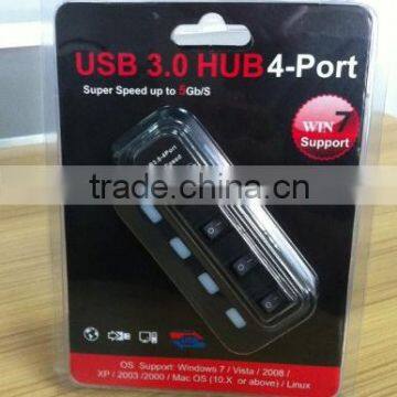 Computer Super Speed 4 Port USB 3.0 Hub With Power Cable USB Type A to Micro 3.0 B Cable photo-5