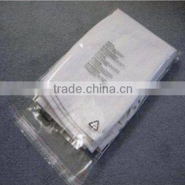 garment polybag with adhesive peel and seal