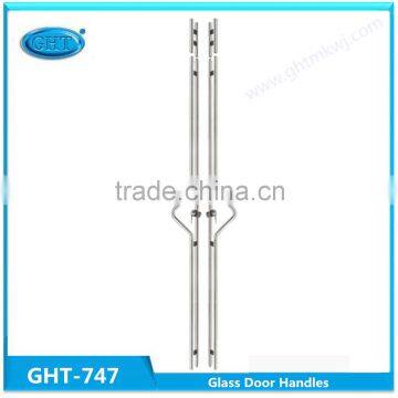 Top quality Stainless Steel glass Door Handel with lock GHT-747