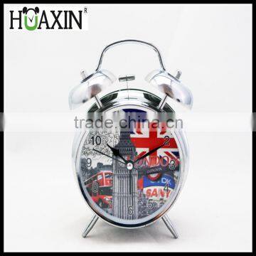 Metal Quartz Analog Fashion Paint 4 Inch Antique Clock / Silent Lazy Alarm Clock