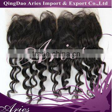 18" Virgin Chinese Hair 13x4 " Lace Frontal Closure Natural Color 1B loose wave