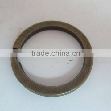 Round Shape Antique Brass Metal Flat Key Ring For Promotion Gift