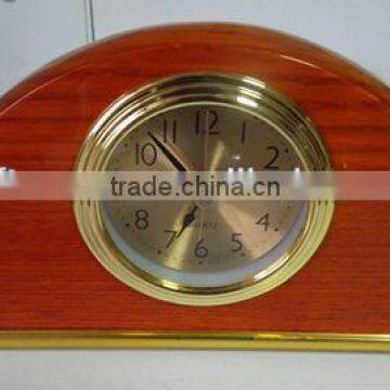analog solid wood hotel clock, wooden hotel alarm clock