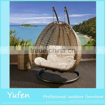 luxury outdoor double hanging swing chair