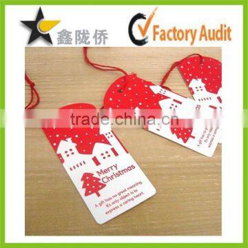 Christmas promotion high quality factory custom made paper hang tag red tag clothing