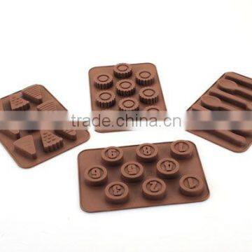 4PCS 100% food high grade silicone multi shape chocolate moulds