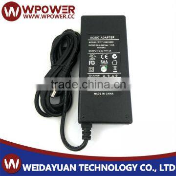 AC/DC power supply 24V 3A power adaptor (Plug type Din 4 pins with CE FCC SAA RoHS certificates)