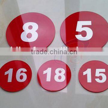 table number holders cheap , Plastic plates with numbers and stickers,Printed serial numbers on Acrylic material with sticker