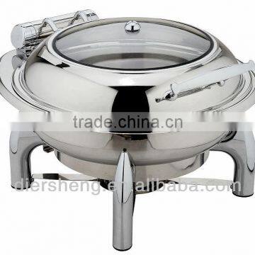 Stainless Steel Round Chafer With Glass Lid