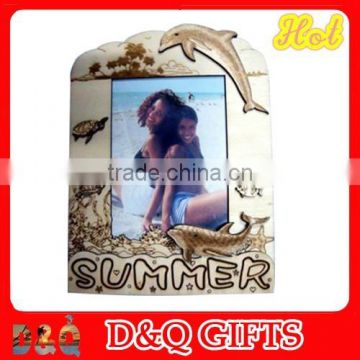 Wooden souvenir beach photo frame