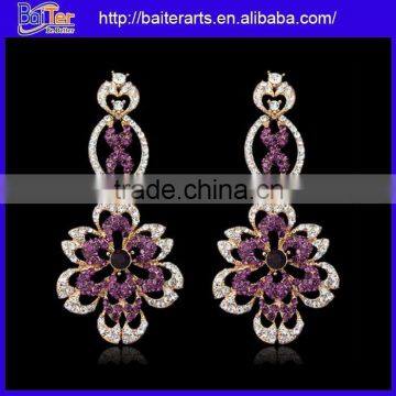 Cheap Blue Crystal Indian Style Drop Earrings Jewelry Wholesale