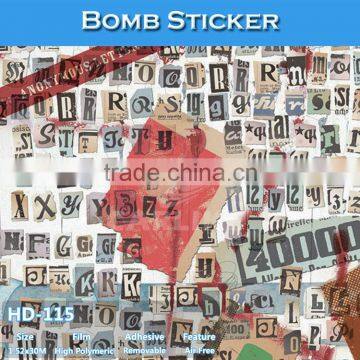 HD-115 Air Bubble Free Easy Install Sticker Bomb Car Cover Vinyl