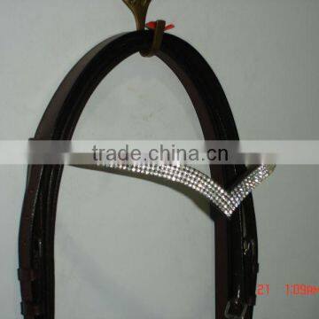 leather crystal browband