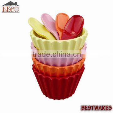 Solid color reusable melamine mini dessert cake cup