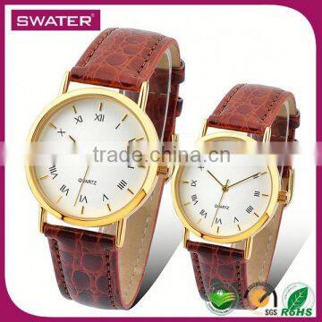 2016 Latest Selling Product Couple Leather Japan Quartz Movement Watch