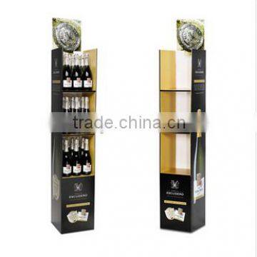 Red Wine Display Rack in the Supermarket