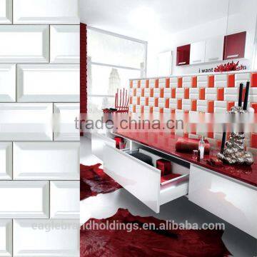 75x150 White Wall Tile, Bevel Surface Ceramic Tiles, Kitchen and Bathroom Interior Tile photo-2