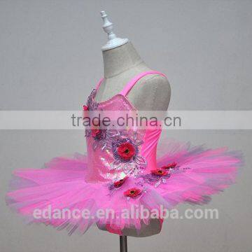Childrens' Ballet Leotard With Tutu for Performance,girls Pink Ballet Dress,girls Pink Performance Wear photo-2