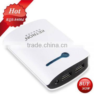 double usb wallet design mobile power bank 8400mAh