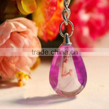 Custom Colorful Printing Oval Crystal Keychain