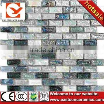 grey stripe mixed color glass mosaic tile made in china building materials