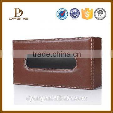 low price wholesale tissue paper box brown leather tissue box design