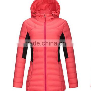 Women Fashion Winter Foldable Down Jacket with Hoody