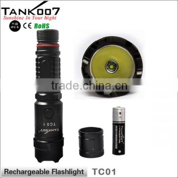 Tank007 factory supply 10 watt rechargeable led flashlight