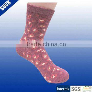 Leopard jacquard girls child tube sock