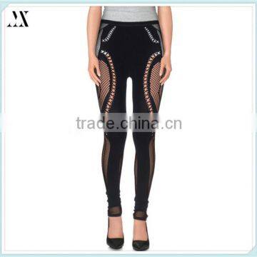 2016 Wholesale Custom Leggings Knitted Solid Pocket Black Leggings s photo-1