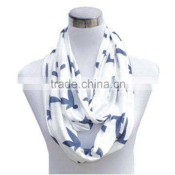Newest design birds infinity jersey scarf wholesale