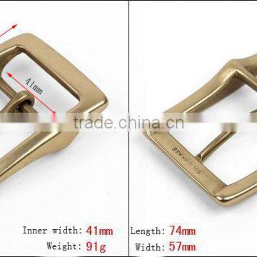 High quality nickel free solid brass 41mm belt slide buckle metal double buckle/adjustable buckle for belts