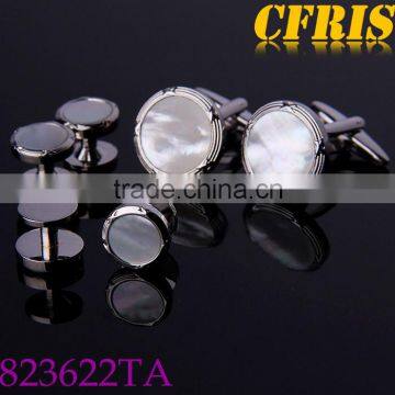 2014 New style shell cufflink and studs set for sale