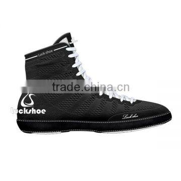 Black Wrestling Shoes, Comfortable Boxing Shoes, High Top Breathable Boxing Shoe photo-2