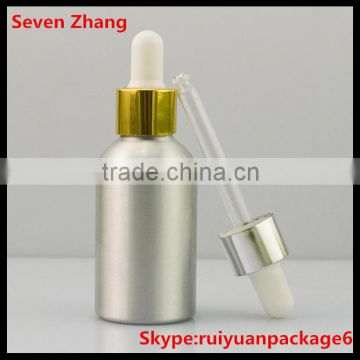 China supplier 30ml aluminum bottle with aluminum cap for essential oil packing 30ml aluminum dropper bottle manufactures