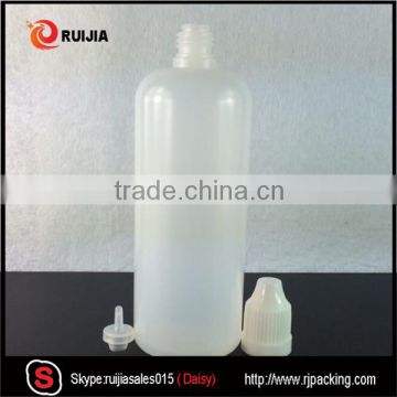 stock price 120ml pe dropper bottle with child resistant cap