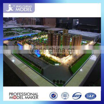 Multi-storey building scale model with light effect