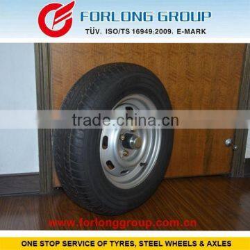 TRAZANO brand ECE certificate 165/80R13 4/100 trailer axle and wheels