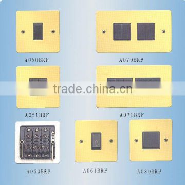 A050BRF Metal pushbutton wall switch and socket