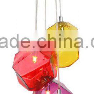 Modern Style Colourful Creative Simple Glass Pendant Lamp,5 Glass Diamond Globle Pendant Light